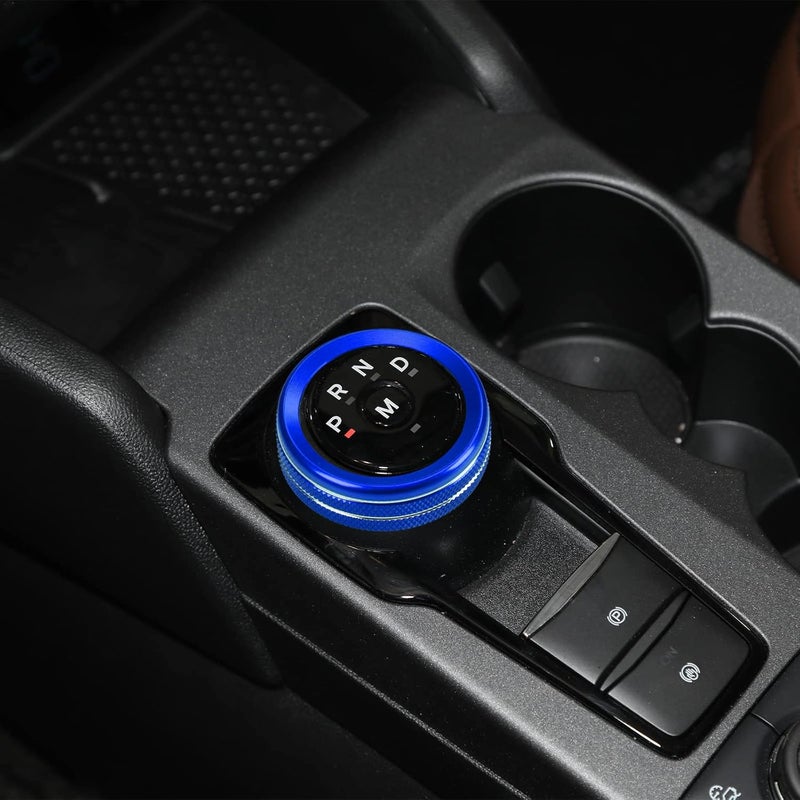 BORUIEN for 2021-2024 Ford Bronco Sport Accessories Air Conditioner AC Headlight Switch Knob 4WD Wheel Drive Trailer Gear Shift Switch Knob Cover 7PCS Blue Aluminum Alloy(Don't for Bronco) - Image 3